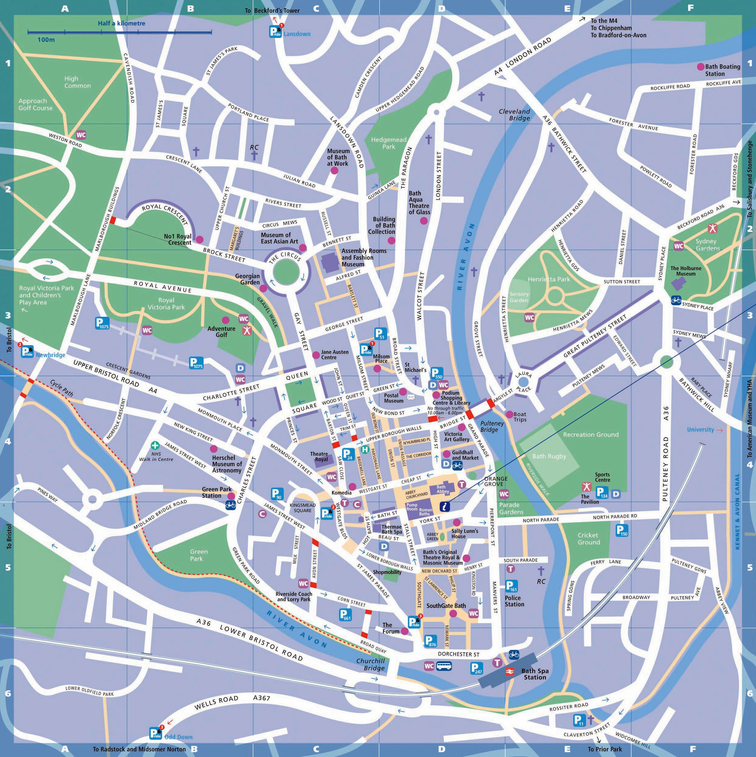 Bath Maps for Free Download and Print 