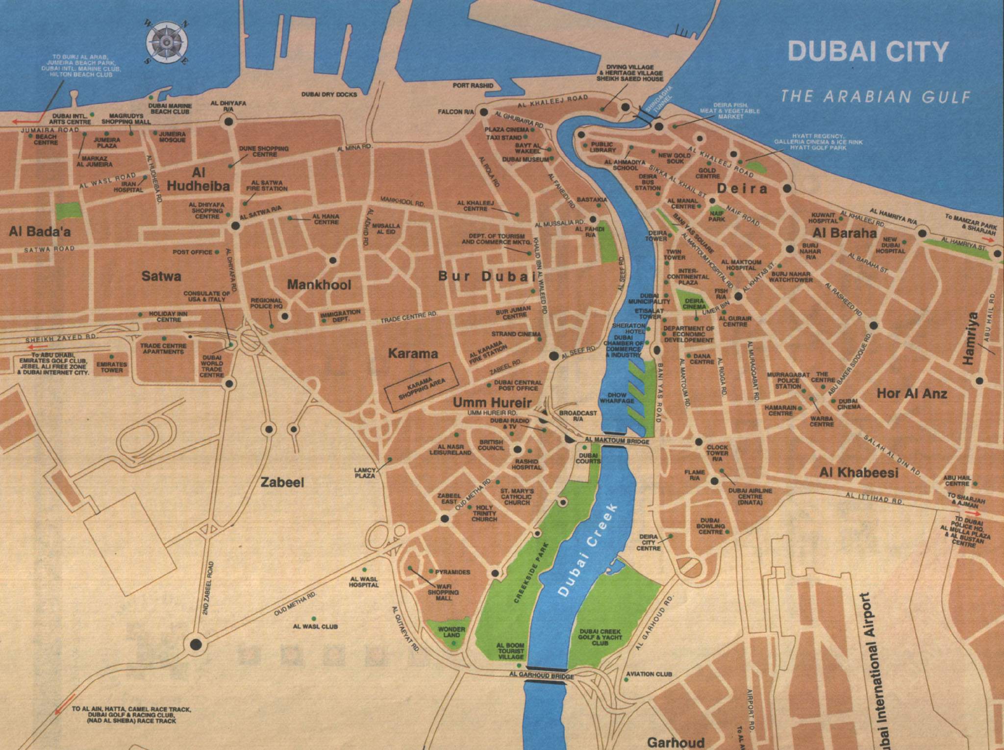 Stadtplan Von Dubai Detaillierte Gedruckte Karten Von Dubai