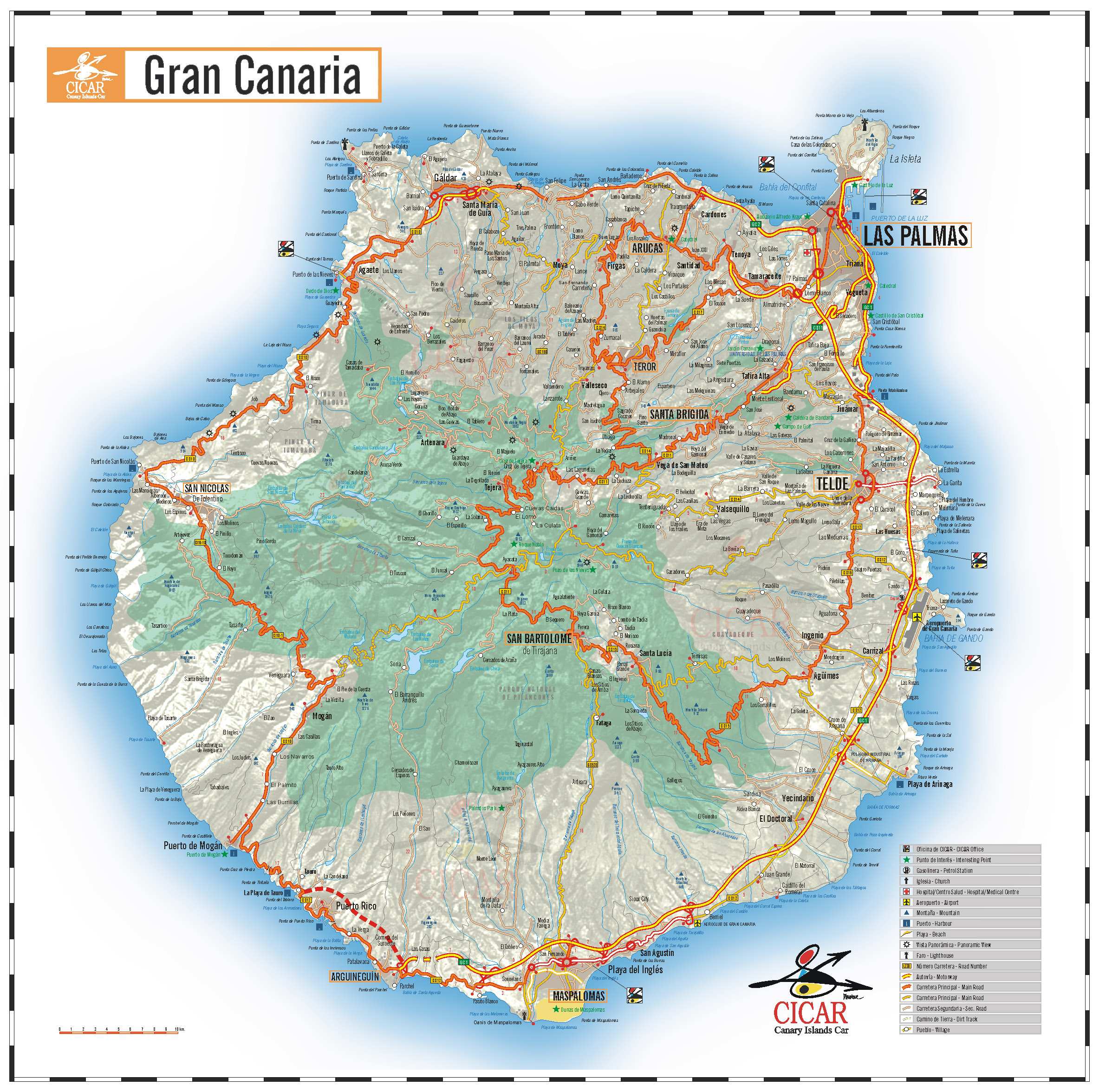 Stadtplan von Gran Canaria | Detaillierte gedruckte Karten von Gran