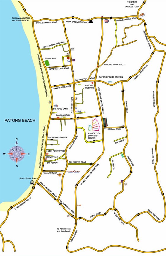 Detailed map of Patong Beach 2