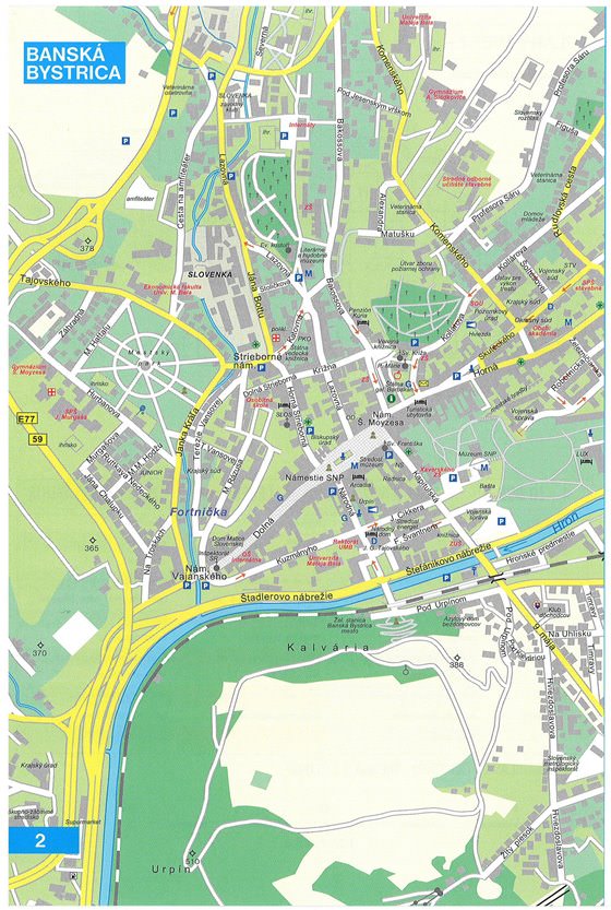 Large map of Banska Bystrica 1
