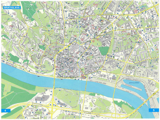 Detailed map of Bratislava 2