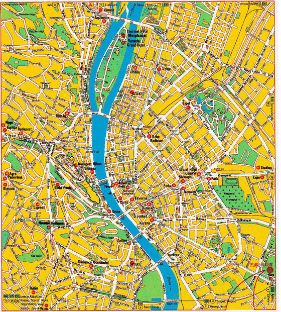 Detailed map of Budapest 2