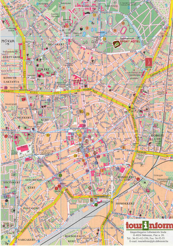 Large map of Debrecen 1