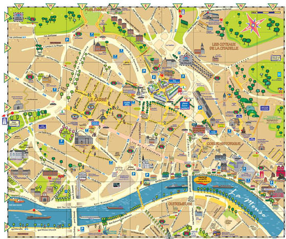 Detailed map of Liege 2