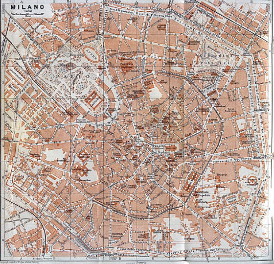 Detailed map of Milan 2