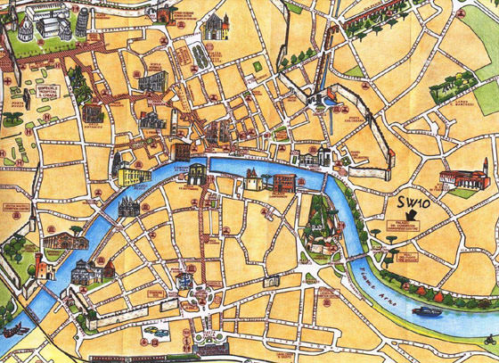 Kaarten Van Pisa Gedetailleerde Gedrukte Plattegronden Van Pisa