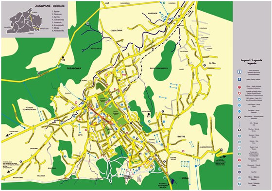Large map of Zakopane 1