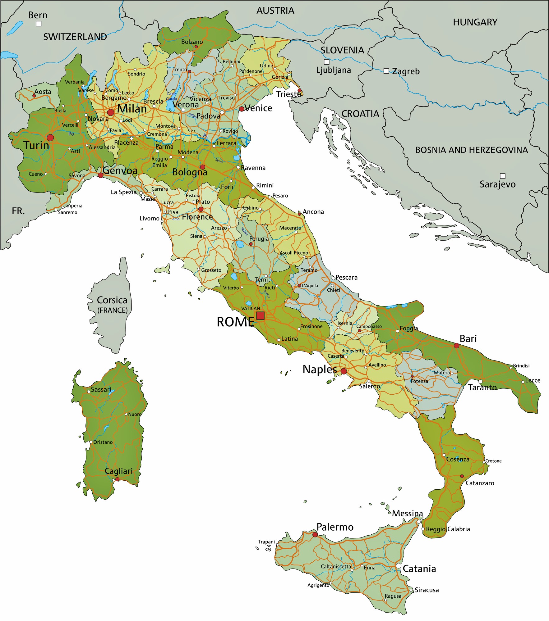 Italie Landkaart : Pension mit Restaurant und Bar in Italien - EspanaFy