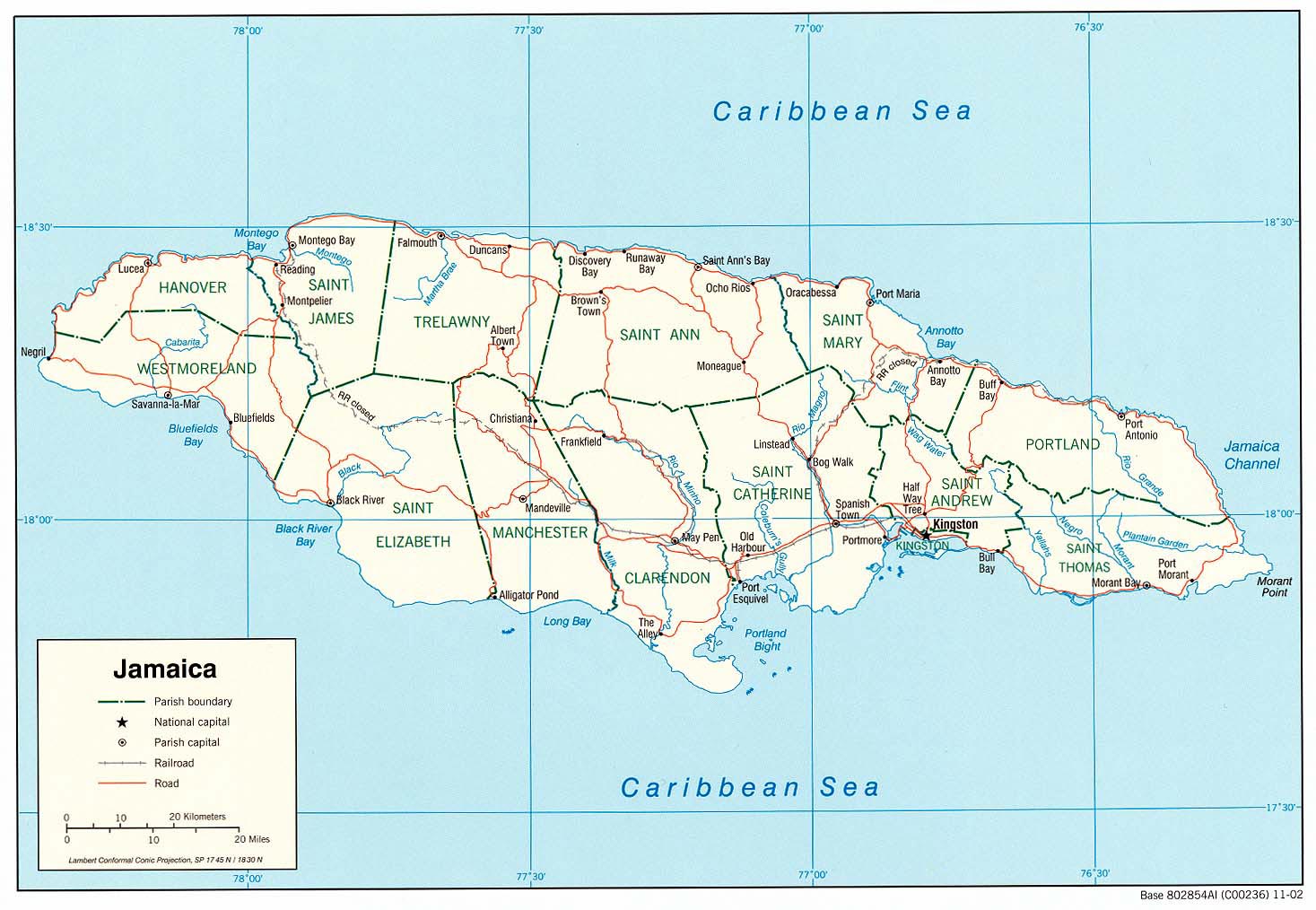 Jamaica Maps Printable Maps Of Jamaica For Download