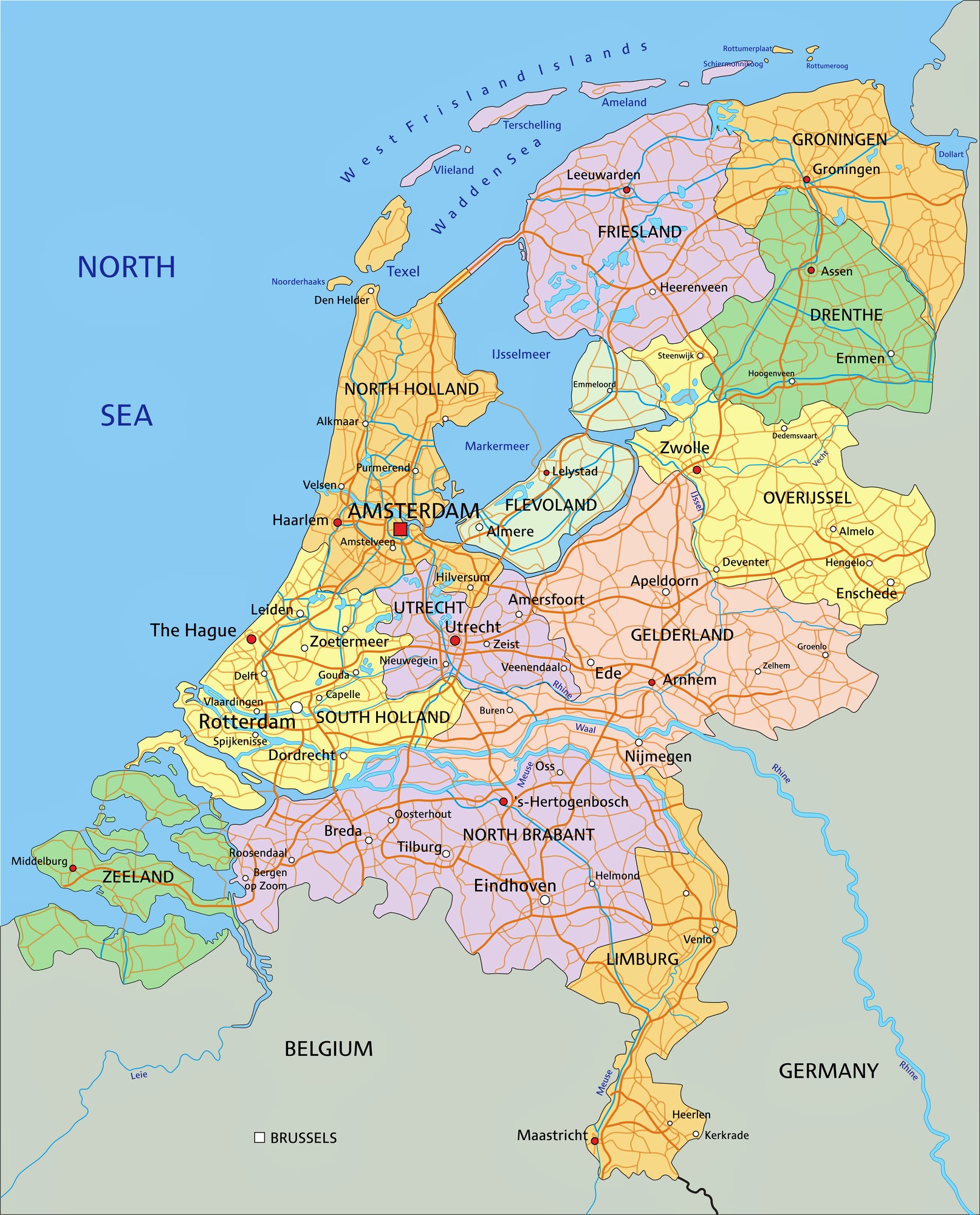 Map Of Cities In Netherlands World Map