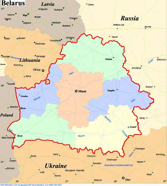 Детальная карта Беларуси