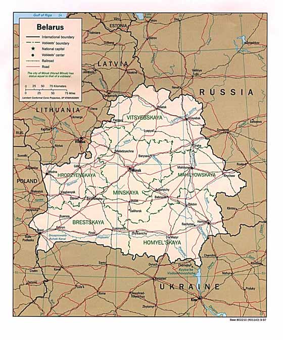 Карта  Беларуси