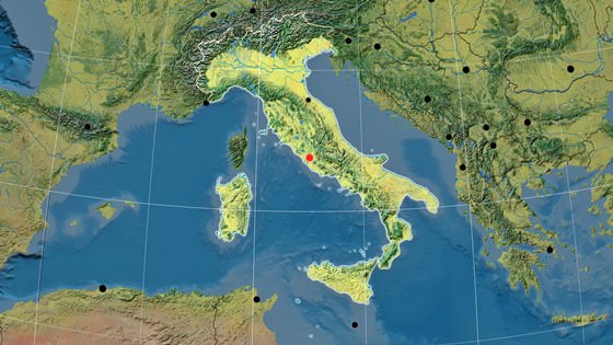 Карта рельефа Италии