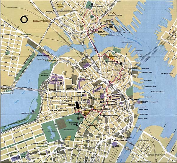 High-resolution large map of Boston - download for print out