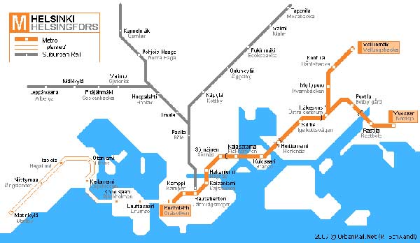 Детальная карта метро Хельсинки - скачать или распечатать