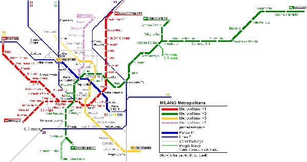 Детальная карта метро Милана - скачать или распечатать