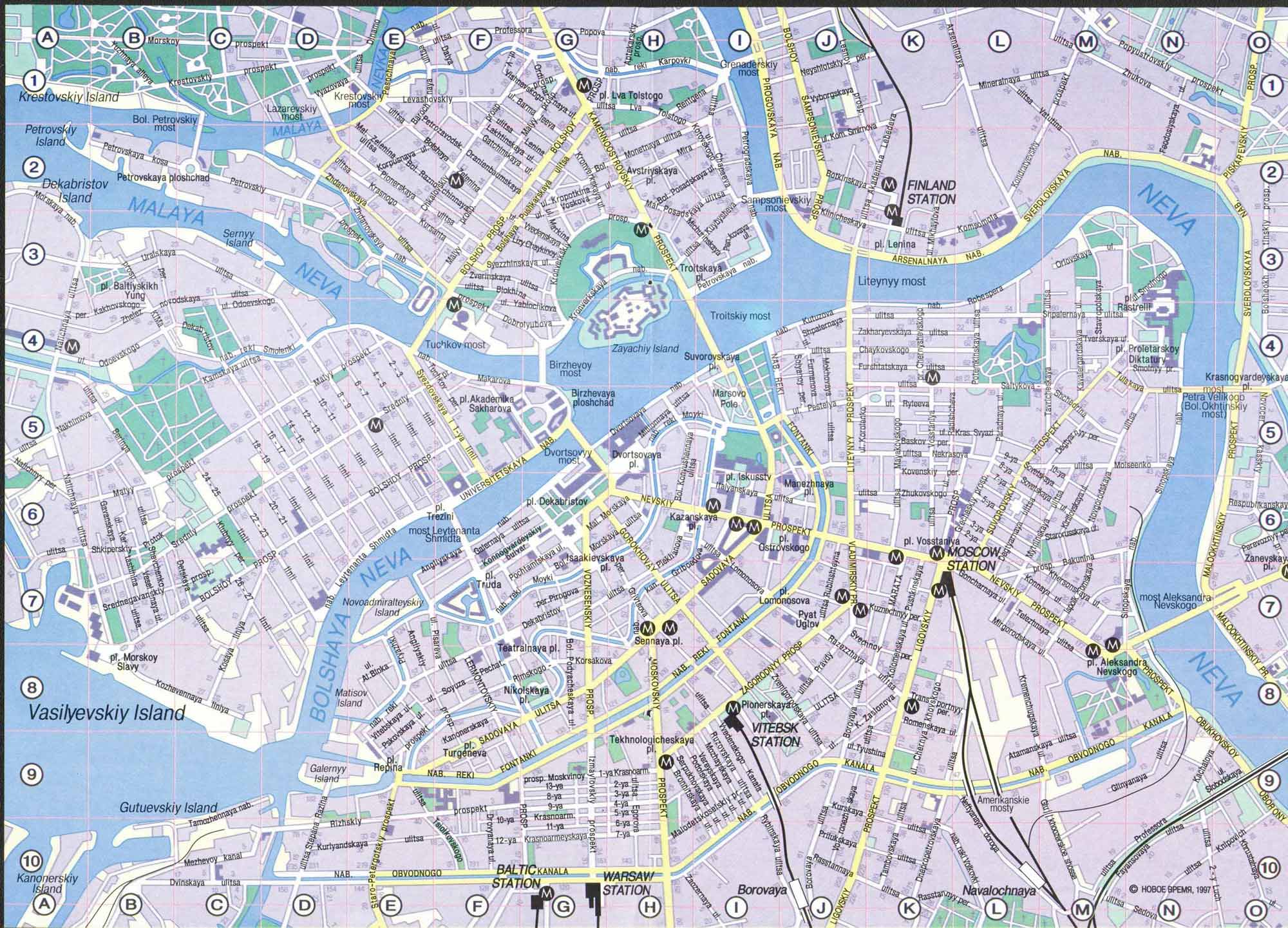 Saint Petersburg Map - Detailed City and Metro Maps of Saint Petersburg