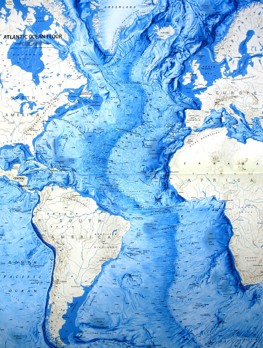 Ocean Floor Relief Maps Detailed Maps of Sea and Ocean Depths Foto