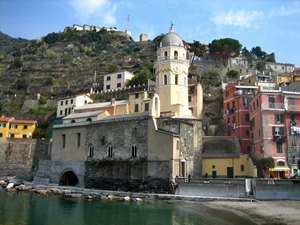 church and tower, vernazza