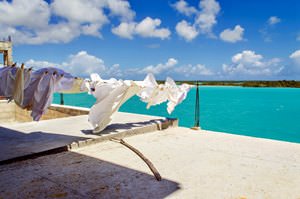 View on Chalk Sound from private Villa