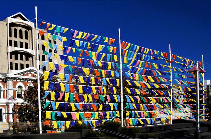 Flag Wall Christchurch.