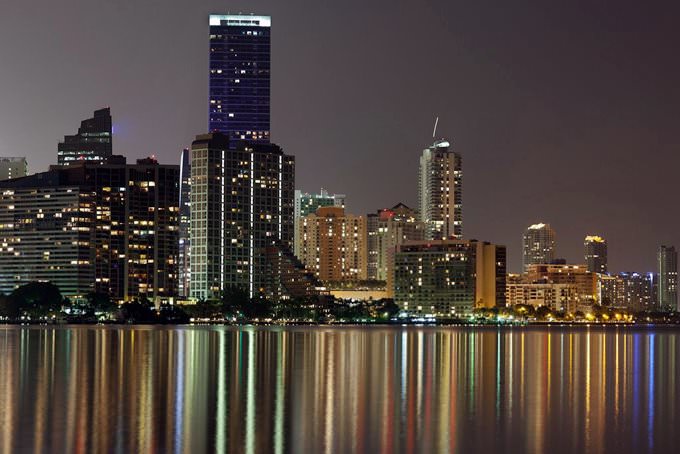 Miami Brickell Skyline and Reflexions