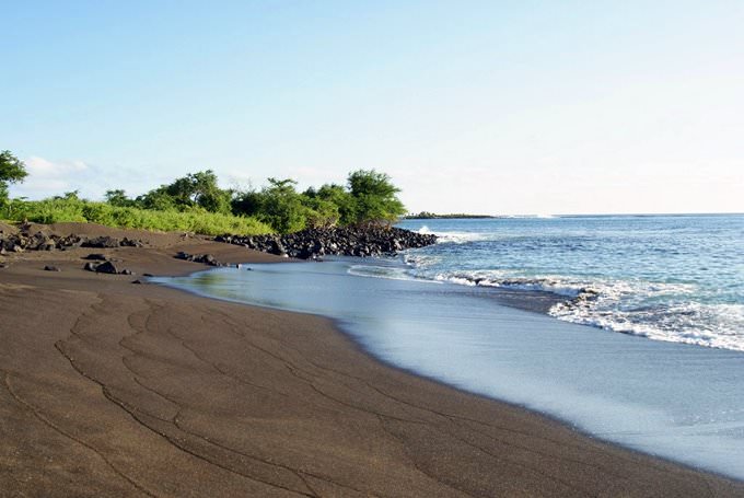 Black beach, Floreana, Galapagos Islands
