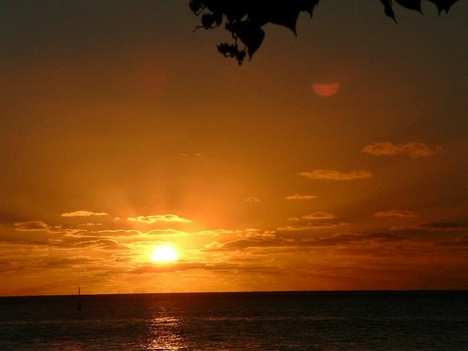 sunset in moorea