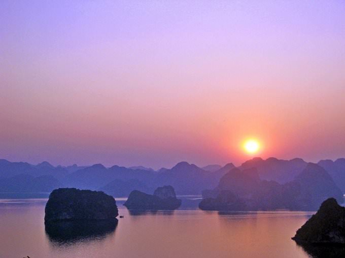 Ha Long Bay at sunset