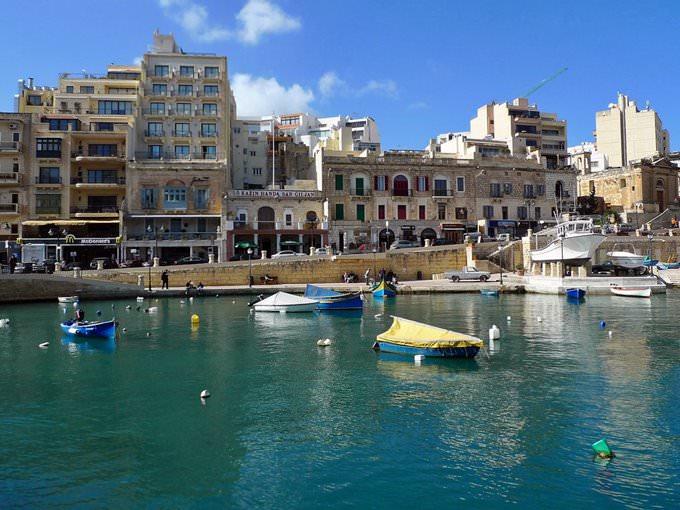 Looking over Spinola Bay towards the Juliani Hotel in St Julian