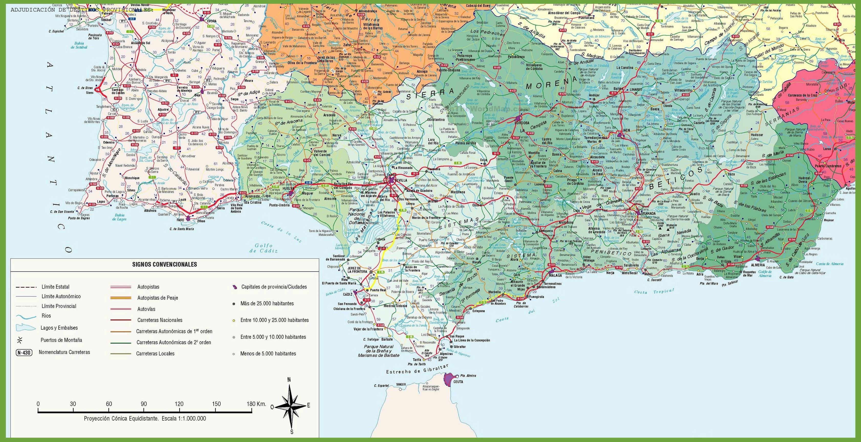 Map Of Andalucia Region In Spain Map Of Spain Andalucia