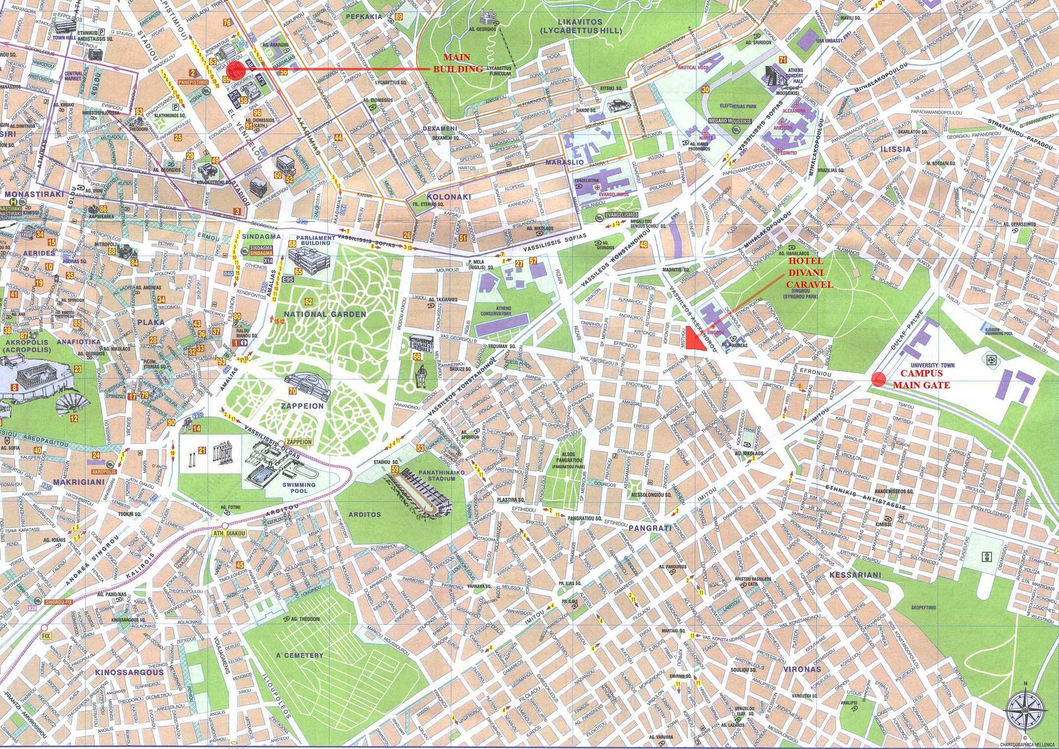 map of athens, greece