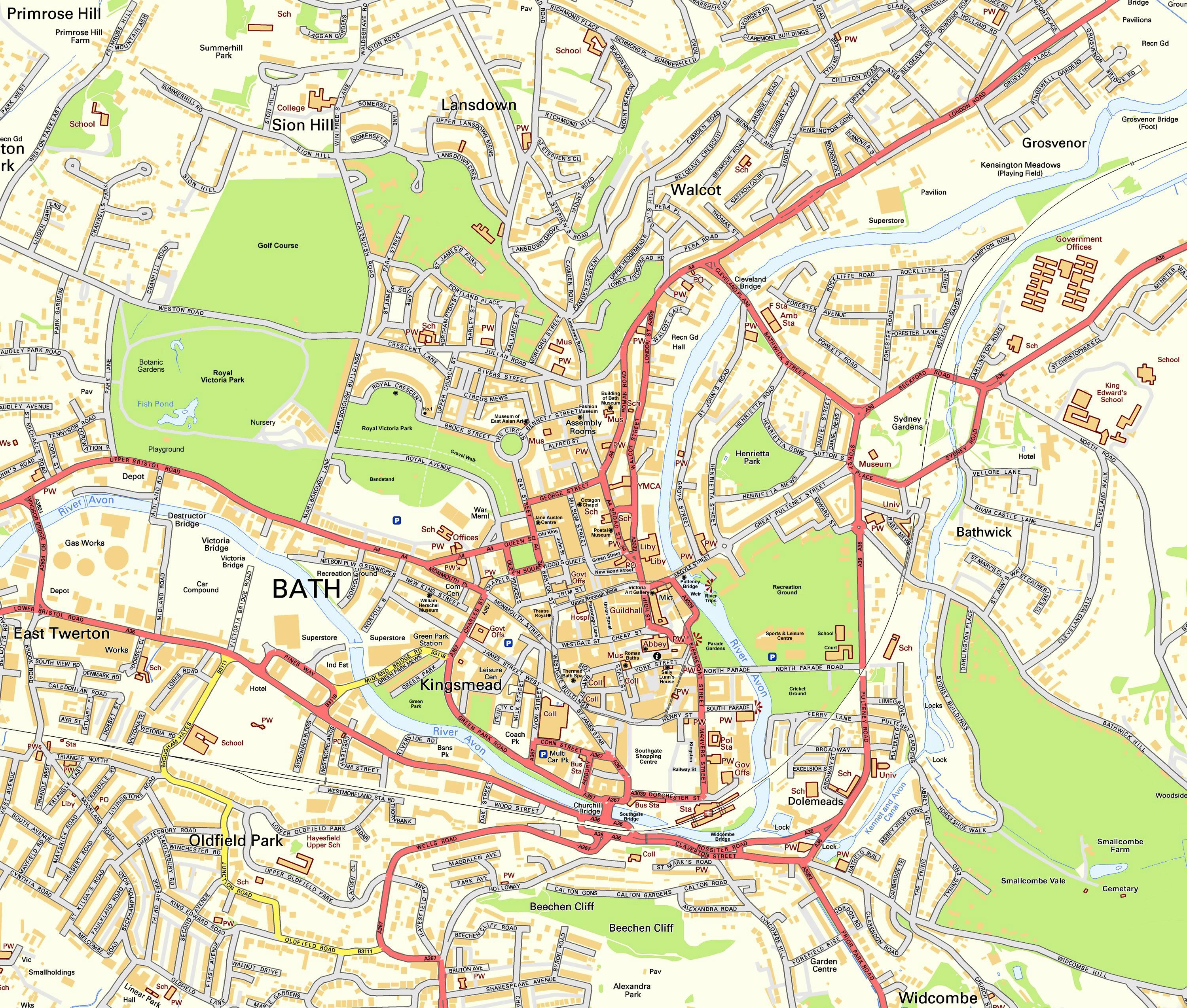 map of bath and surrounding areas        <h3 class=