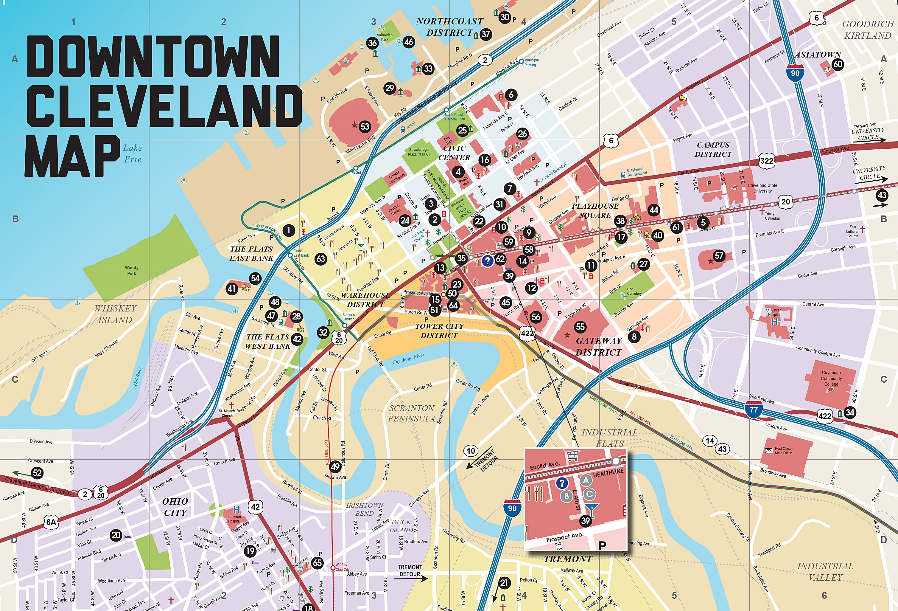 Large Cleveland Maps for Free Download and Print HighResolution and