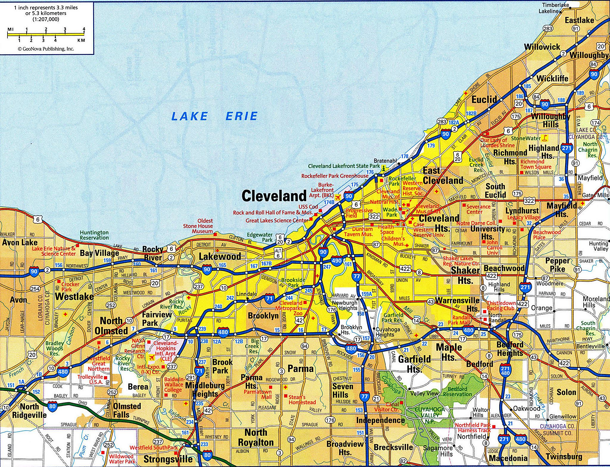 Large Cleveland Maps for Free Download and Print | High-Resolution and