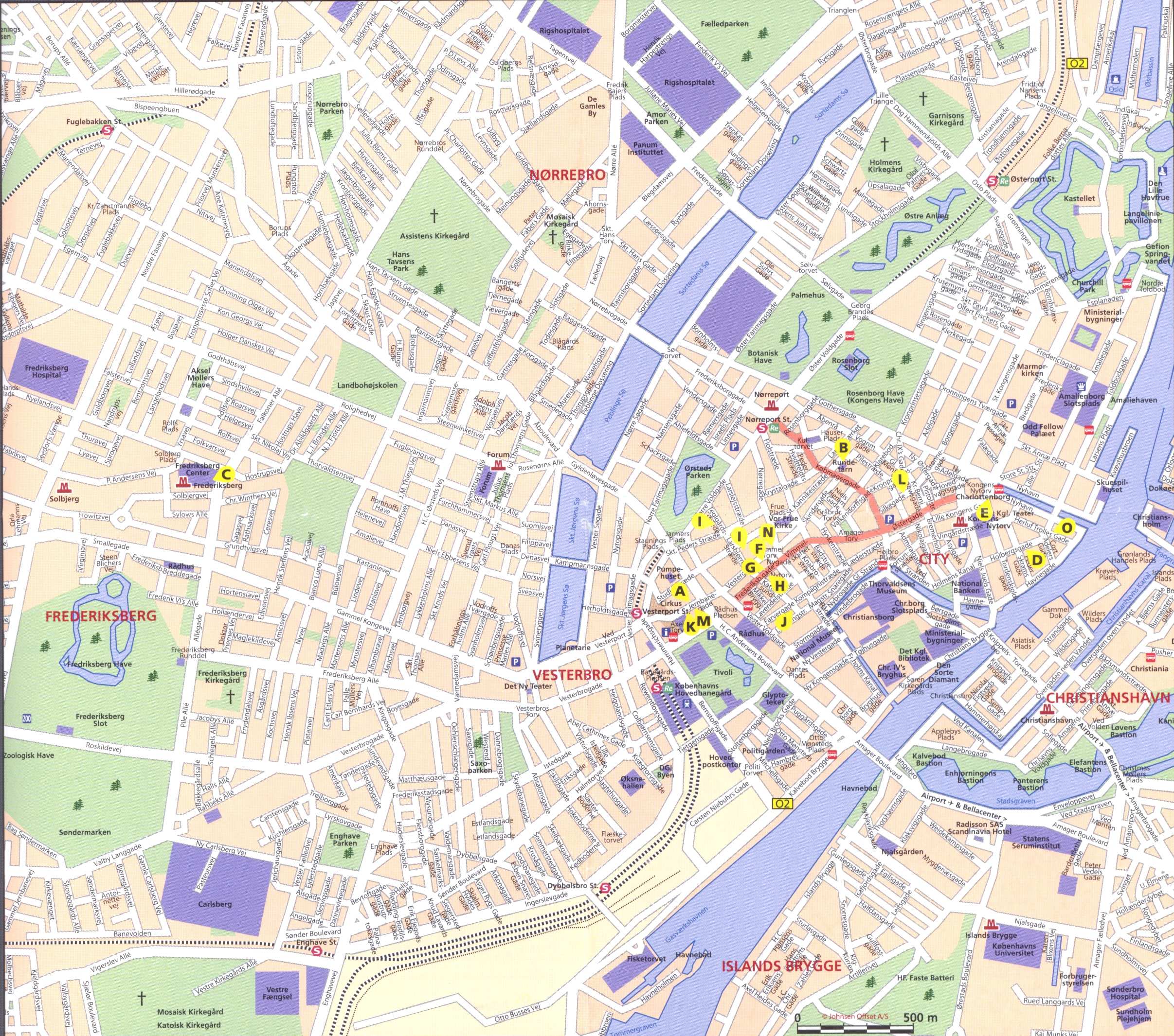 copenhagen city tourist map