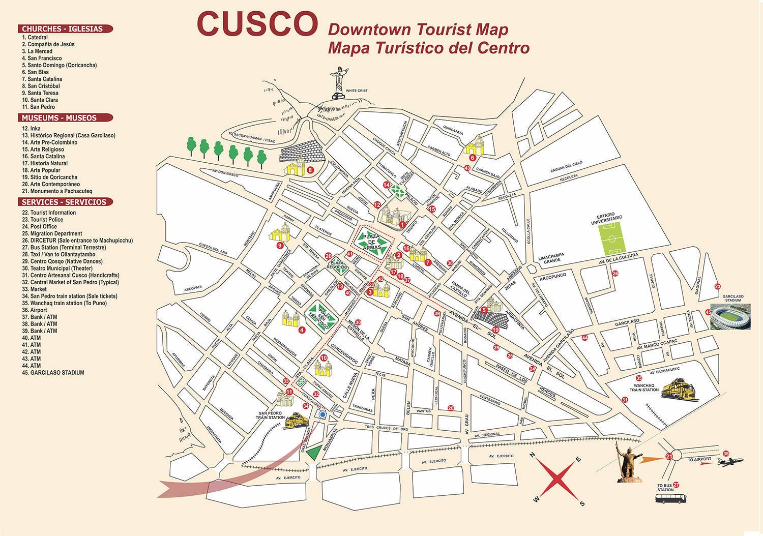 Cusco Peru City Street Map Print Custom Wall Map S Wall Maps | Sexiz Pix
