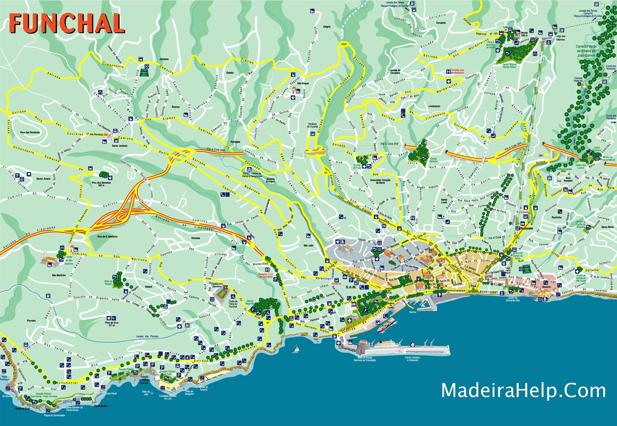 Large Funchal Maps for Free Download and Print | High-Resolution and  Detailed Maps