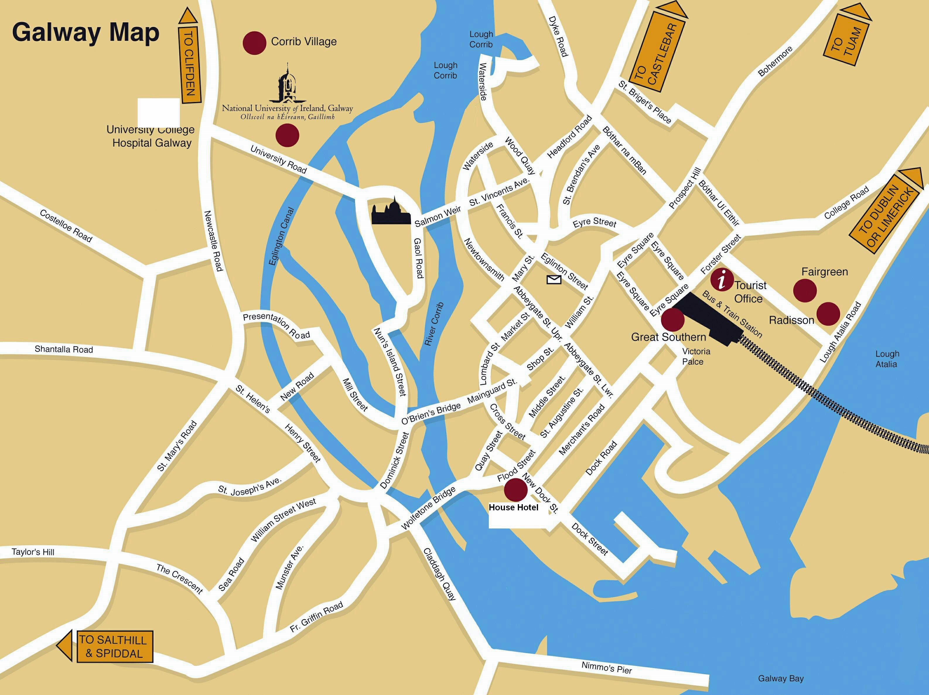 tourist map of galway