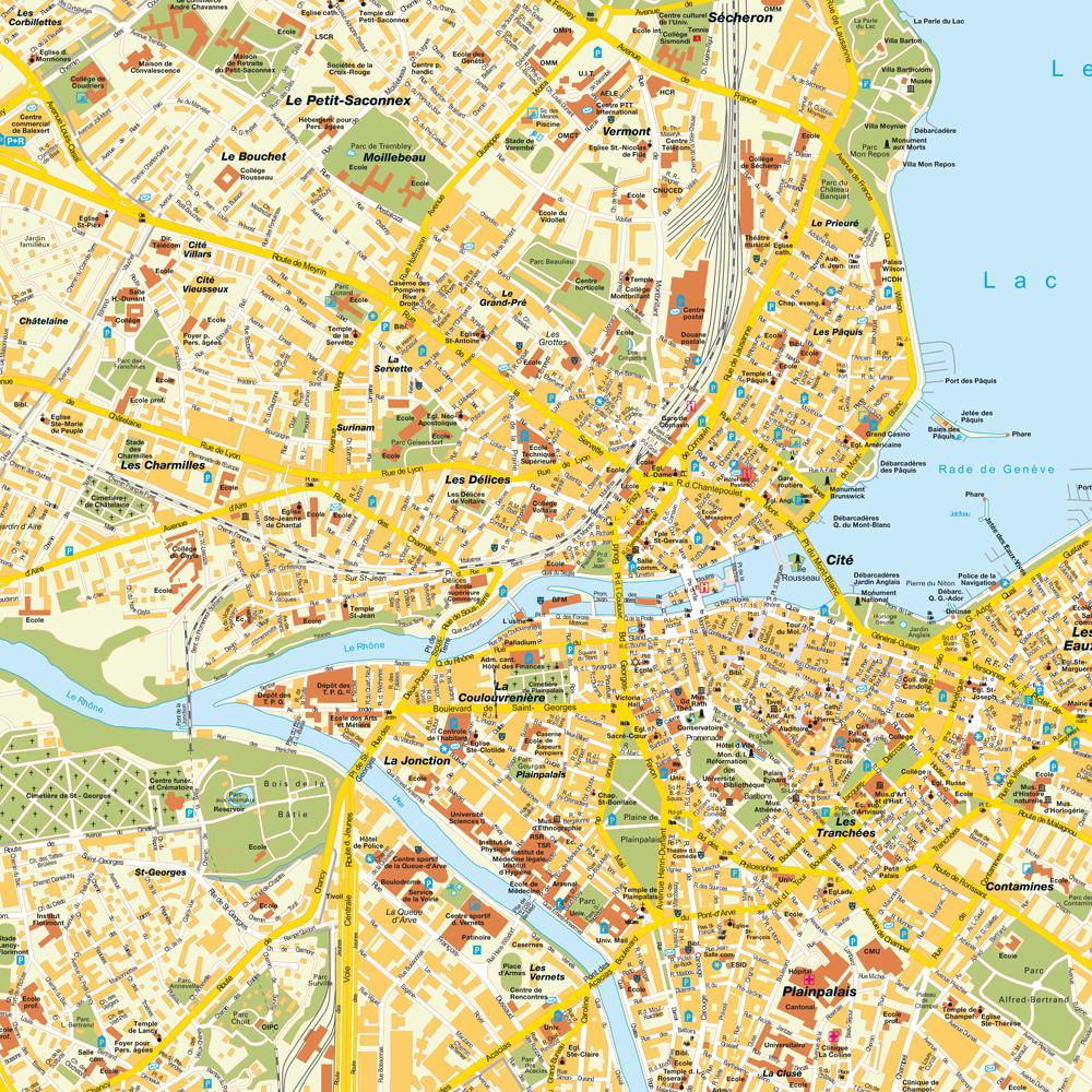 Large Geneva Maps for Free Print | and Detailed Maps