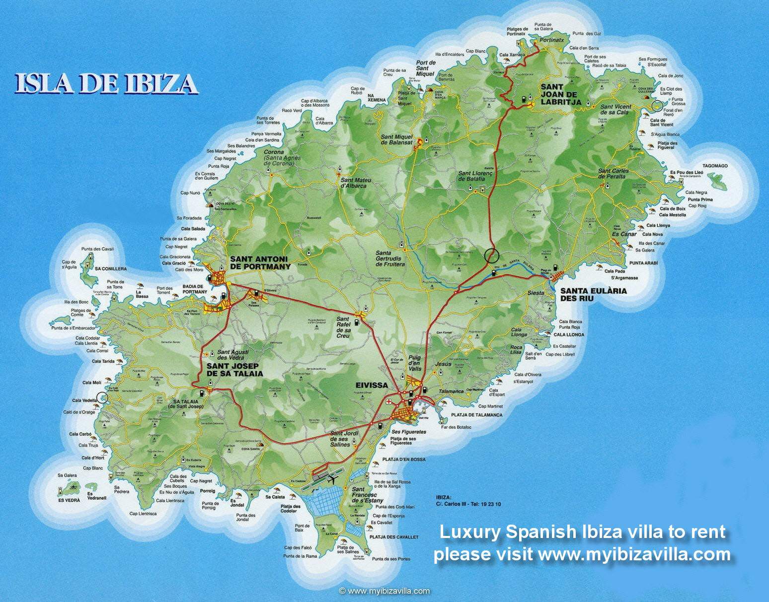 Large Ibiza Maps for Free Download and Print | High-Resolution and