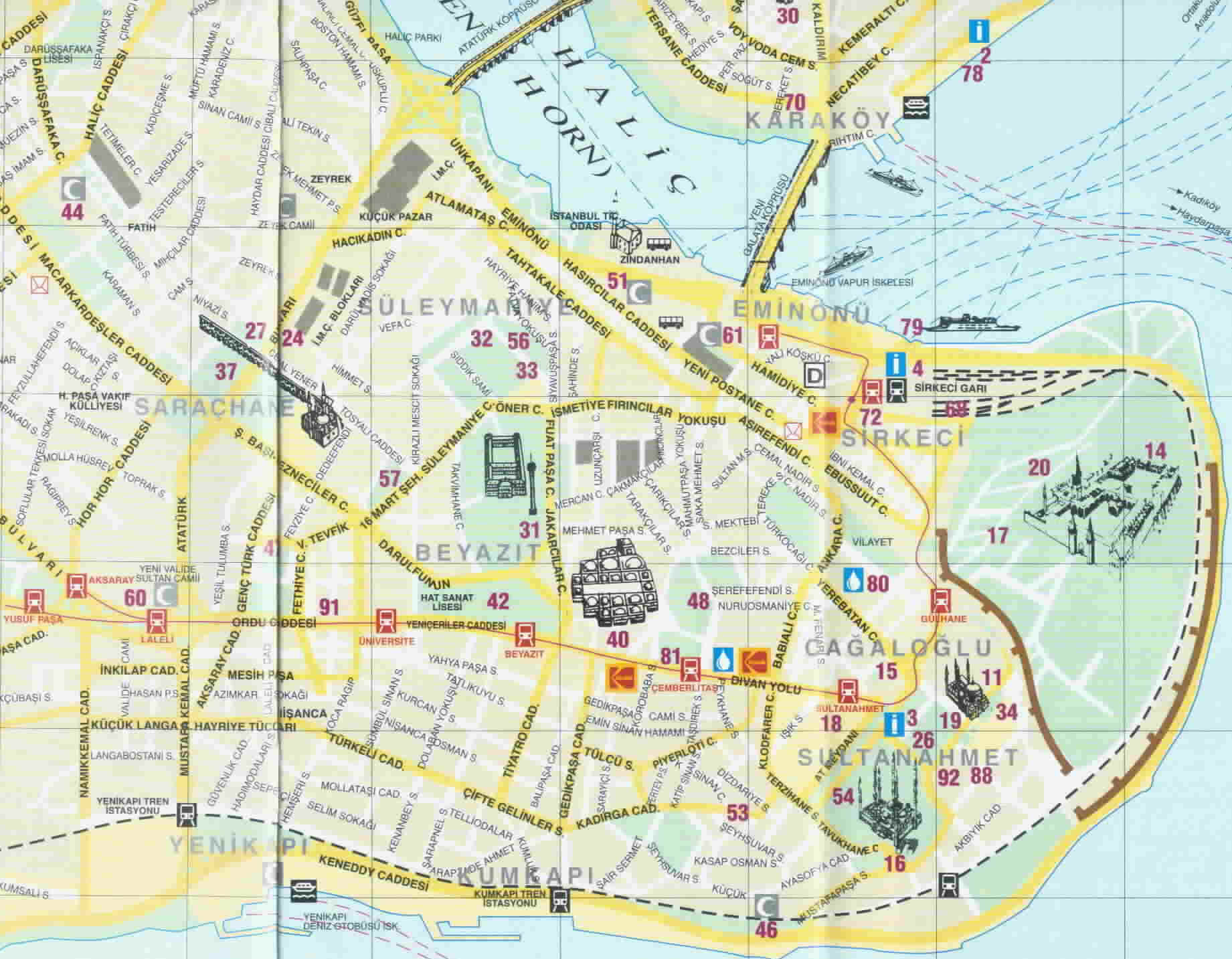 istanbul map tourist