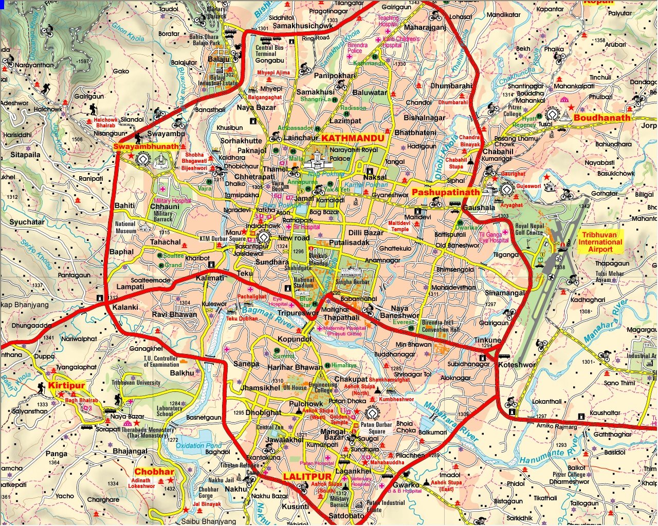 Kathmandu Maps Maps Of Kathmandu Kathmandu Travel Maps - Gambaran