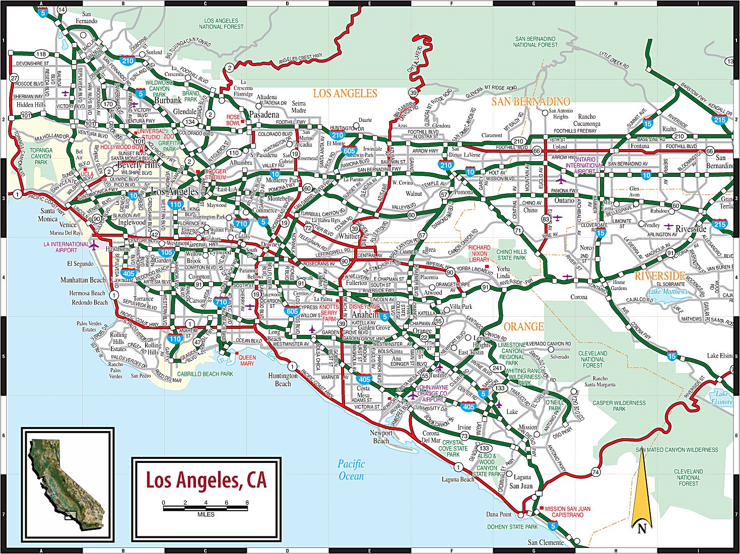 Large Los Angeles Maps for Free Download and Print | High-Resolution ...