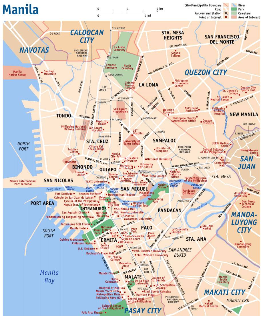 Large Manila Maps for Free Download and Print | High-Resolution and