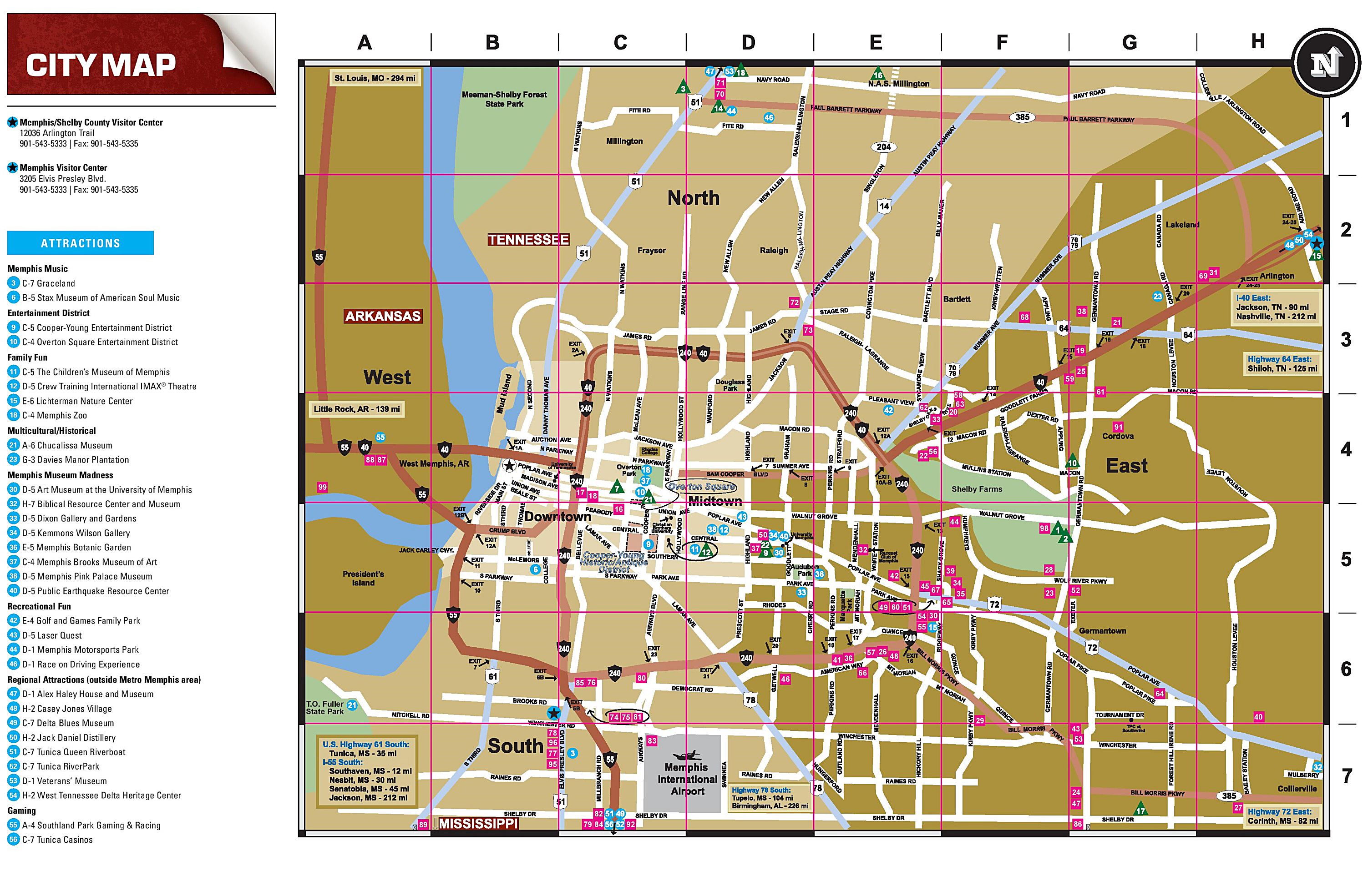 Road Map Of Memphis Tn