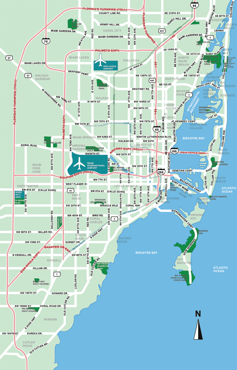 Large Miami Maps for Free Download and Print | High-Resolution and