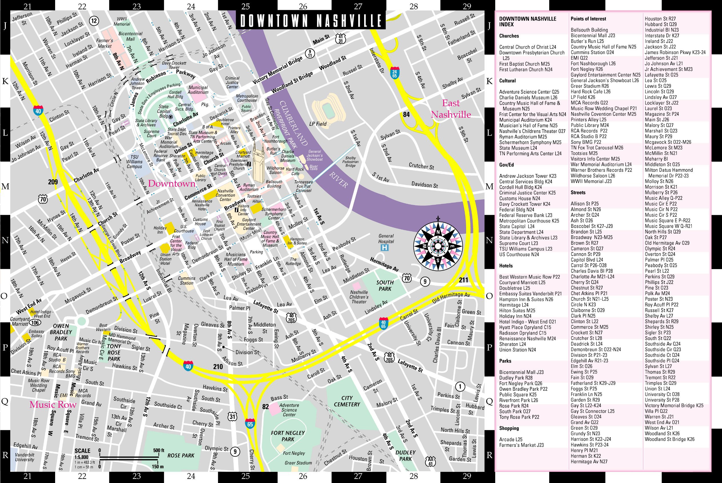 printable map downtown nashville