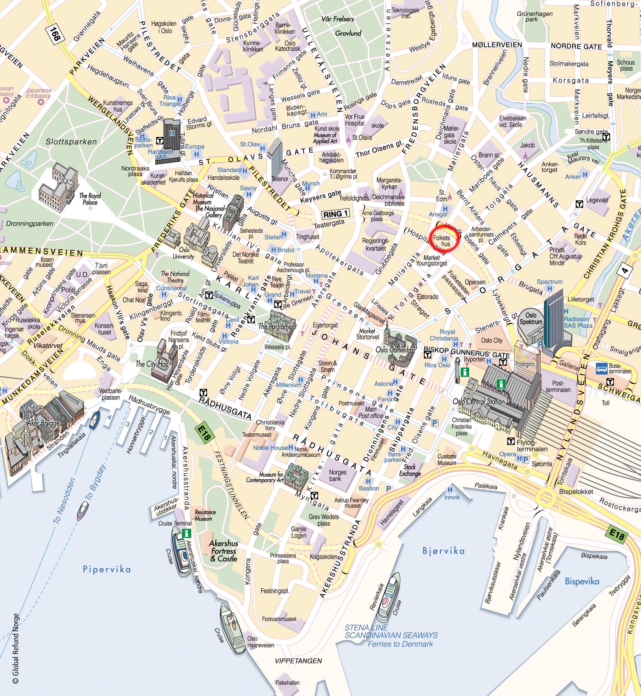 tourist map of oslo norway
